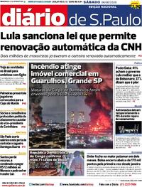Capa do jornal Diário de São Paulo 06/06/2026