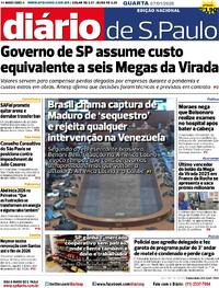 Capa do jornal Diário de São Paulo 07/01/2026