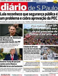 Capa do jornal Diário de São Paulo 07/02/2026