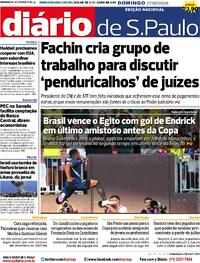 Capa do jornal Diário de São Paulo 07/06/2026