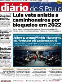 Capa do jornal Diário de São Paulo 07/08/2026