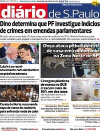Capa do jornal Diário de São Paulo 08/08/2026