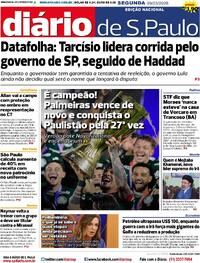 Capa do jornal Diário de São Paulo 09/03/2026