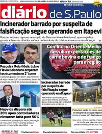 Capa do jornal Diário de São Paulo 09/04/2026