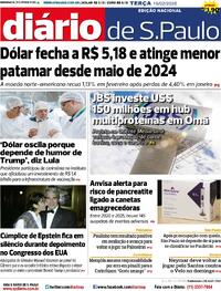 Capa do jornal Diário de São Paulo 10/02/2026