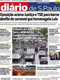 Capa do jornal Diário de São Paulo 11/02/2026