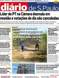 Capa do jornal Diário de São Paulo 12/08/2026