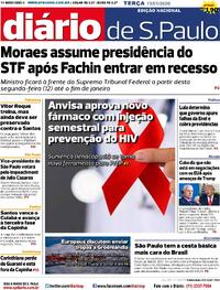 Capa do jornal Diário de São Paulo 13/01/2026