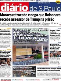 Capa do jornal Diário de São Paulo 13/03/2026