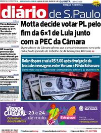 Capa Diário de São Paulo 14/05/2026