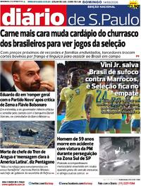 Capa do jornal Diário de São Paulo 14/06/2026