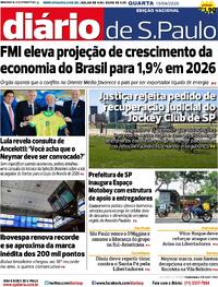Capa do jornal Diário de São Paulo 15/04/2026