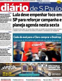 Capa Diário de São Paulo 15/09/2026