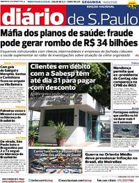 Capa do jornal Diário de São Paulo 16/03/2026