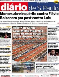Capa do jornal Diário de São Paulo 16/04/2026