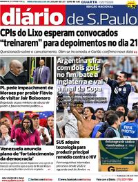 Capa Diário de São Paulo 16/07/2026