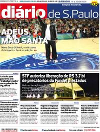 Capa do jornal Diário de São Paulo 18/04/2026