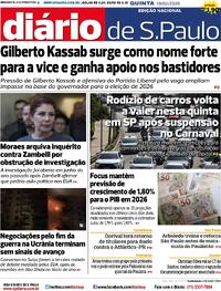 Capa do jornal Diário de São Paulo 19/02/2026