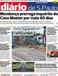 Capa do jornal Diário de São Paulo 19/03/2026