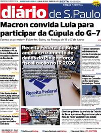 Capa do jornal Diário de São Paulo 20/02/2026