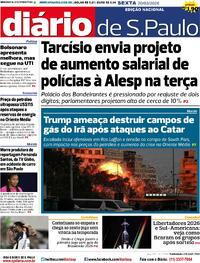 Capa do jornal Diário de São Paulo 20/03/2026