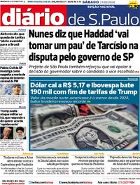 Capa do jornal Diário de São Paulo 21/02/2026
