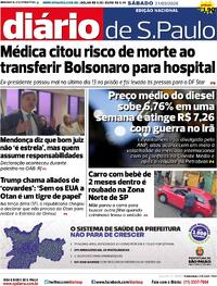 Capa do jornal Diário de São Paulo 21/03/2026