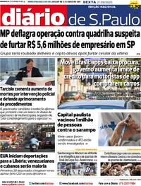 Capa Diário de São Paulo 21/08/2026
