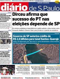 Capa do jornal Diário de São Paulo 22/03/2026