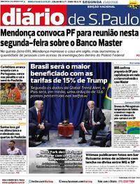 Capa do jornal Diário de São Paulo 23/02/2026