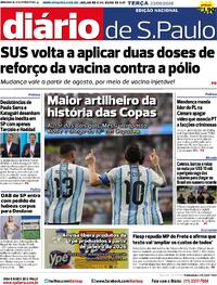 Capa do jornal Diário de São Paulo 23/06/2026