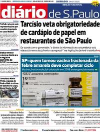 Capa do jornal Diário de São Paulo 24/01/2026