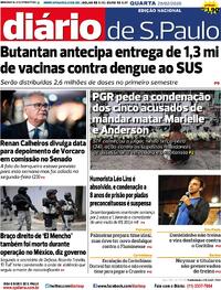 Capa do jornal Diário de São Paulo 25/02/2026