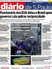 Capa do jornal Diário de São Paulo 25/04/2026