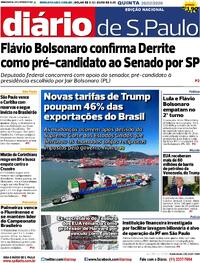 Capa do jornal Diário de São Paulo 26/02/2026