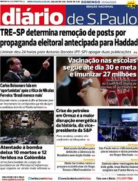 Capa do jornal Diário de São Paulo 26/04/2026