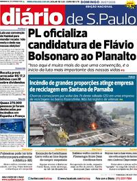 Capa Jornal Diário de São Paulo