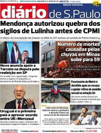 Capa do jornal Diário de São Paulo 27/02/2026
