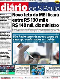 Capa do jornal Diário de São Paulo 27/06/2026