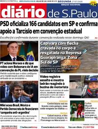 Capa Diário de São Paulo 27/07/2026