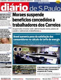 Capa do jornal Diário de São Paulo 28/01/2026