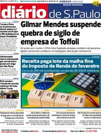 Capa do jornal Diário de São Paulo 28/02/2026