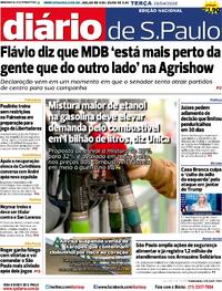 Capa do jornal Diário de São Paulo 28/04/2026