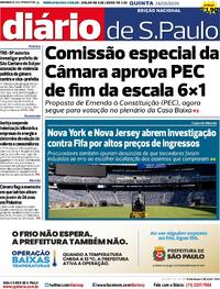 Capa Diário de São Paulo 28/05/2026