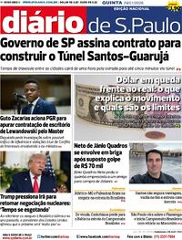 Capa do jornal Diário de São Paulo 29/01/2026