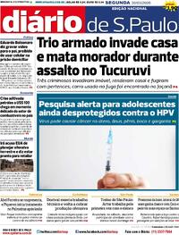 Capa do jornal Diário de São Paulo 30/03/2026