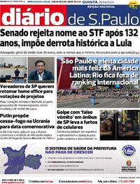Capa Diário de São Paulo 30/04/2026