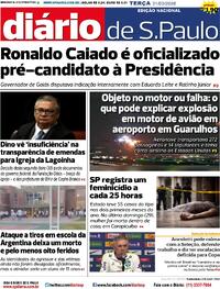 Capa do jornal Diário de São Paulo 31/03/2026