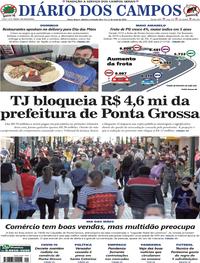 Capa do jornal Diário dos Campos 09/05/2020