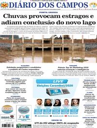Capa do jornal Diário dos Campos 09/10/2020